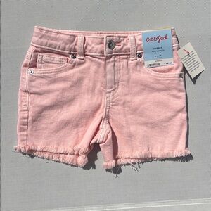 NWT Cat & Jack pink frayed denim shorts for little girl